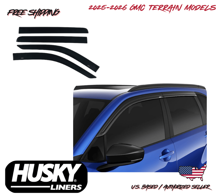 2025-2026 GMC Terrain Low Profile Window Vent Visors Rain Guard Husky Liner 4PC.