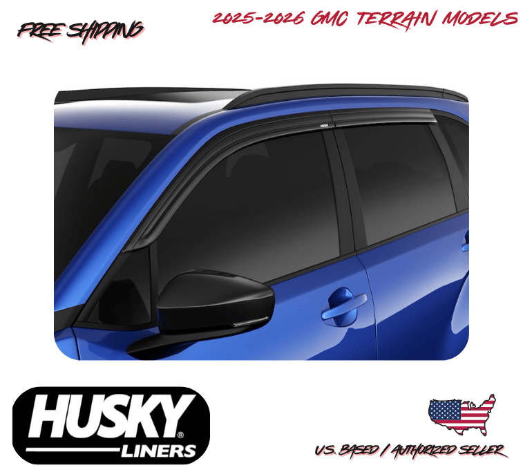 2025-2026 GMC Terrain Low Profile Window Vent Visors Rain Guard Husky Liner 4PC.