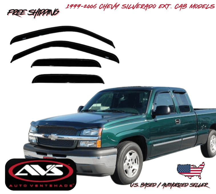 1999-2006 Chevy Silverado 1500 Extended Cab AVS Window Vent Visors Rain Guard
