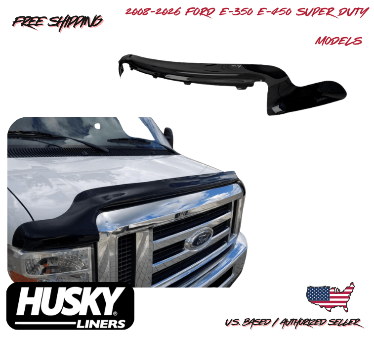 2008-2026 Ford E-350 Super Duty High Profile Hood Bug Shield Protector Husky Liners