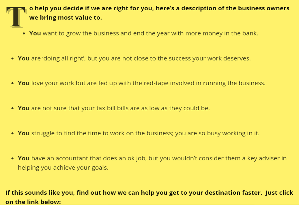 accountants marketing about us page