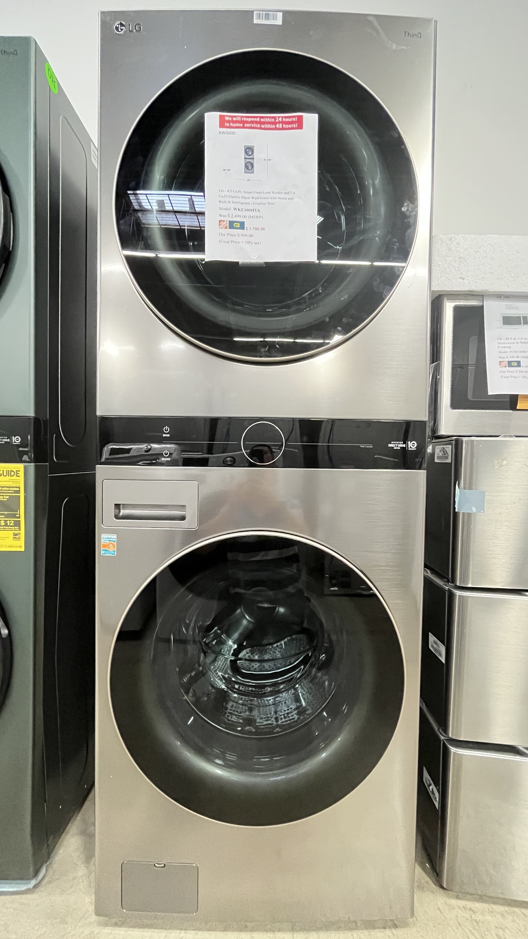 LG 4.5 Cu. Ft. Smart Front Load Washer and 7.4 Cu.Ft. Electric Dryer
