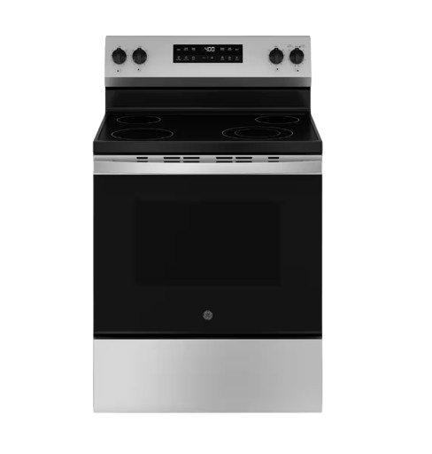 GE 30 in. 4 Burner Element Smart Free-Standing Electric Range in Black