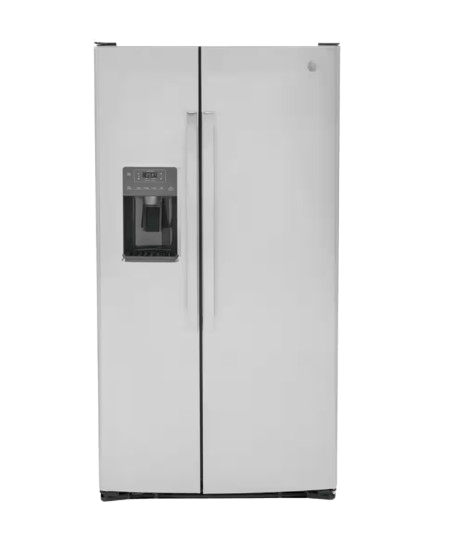 GE 25.3 cu. ft. Side by Side Refrigerator in Fingerprint Resistant Stainless Steel, Standard Depth, ENERGY STAR