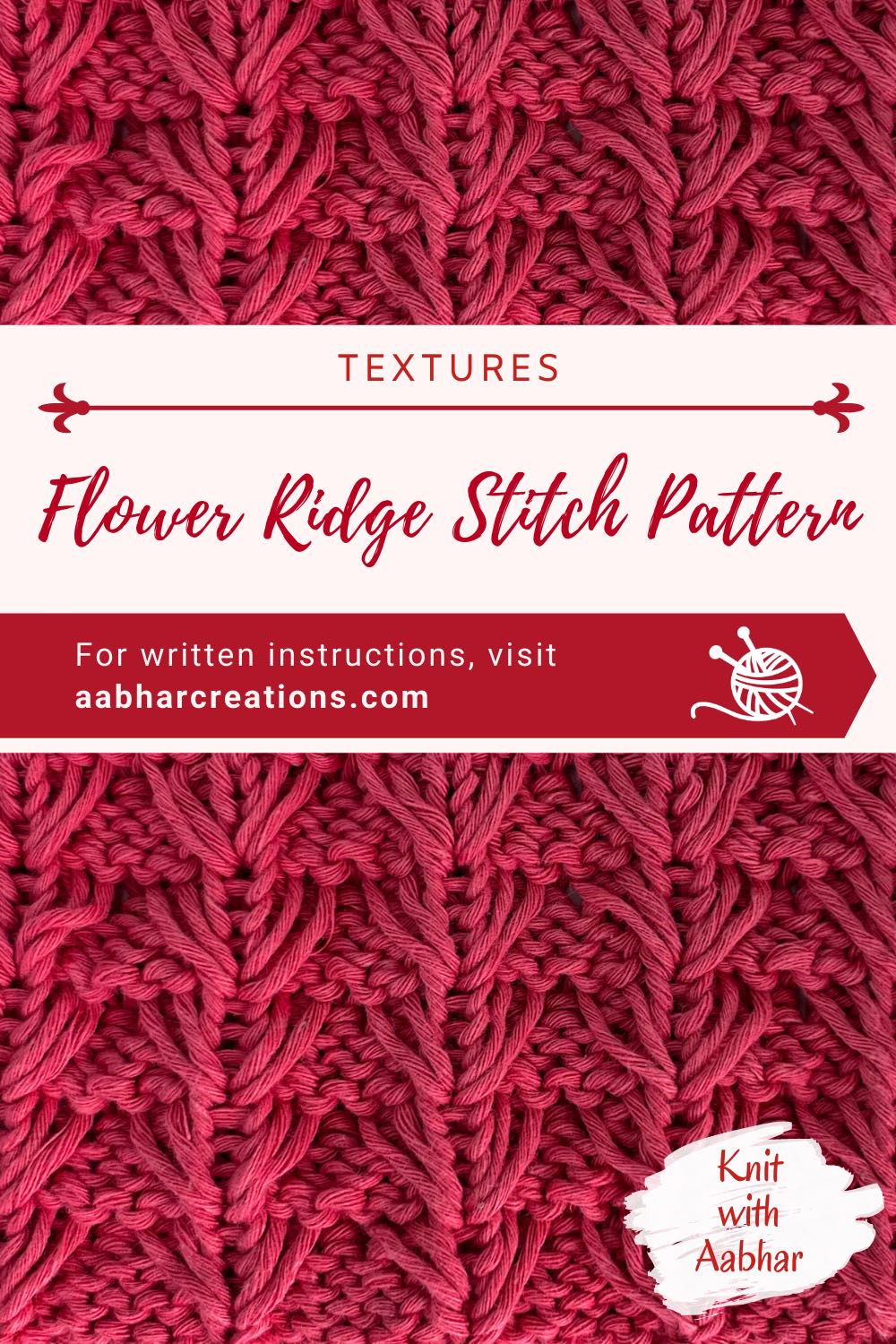 Flower Ridge Stitch Pattern Knit with Aabhar Aabhar Creations
