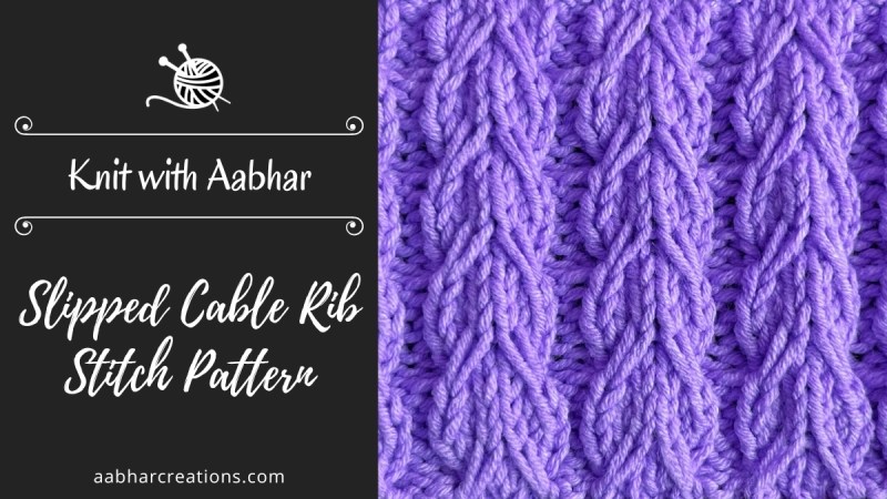 Slipped Cable Rib Stitch Featured knit with aabhar creations