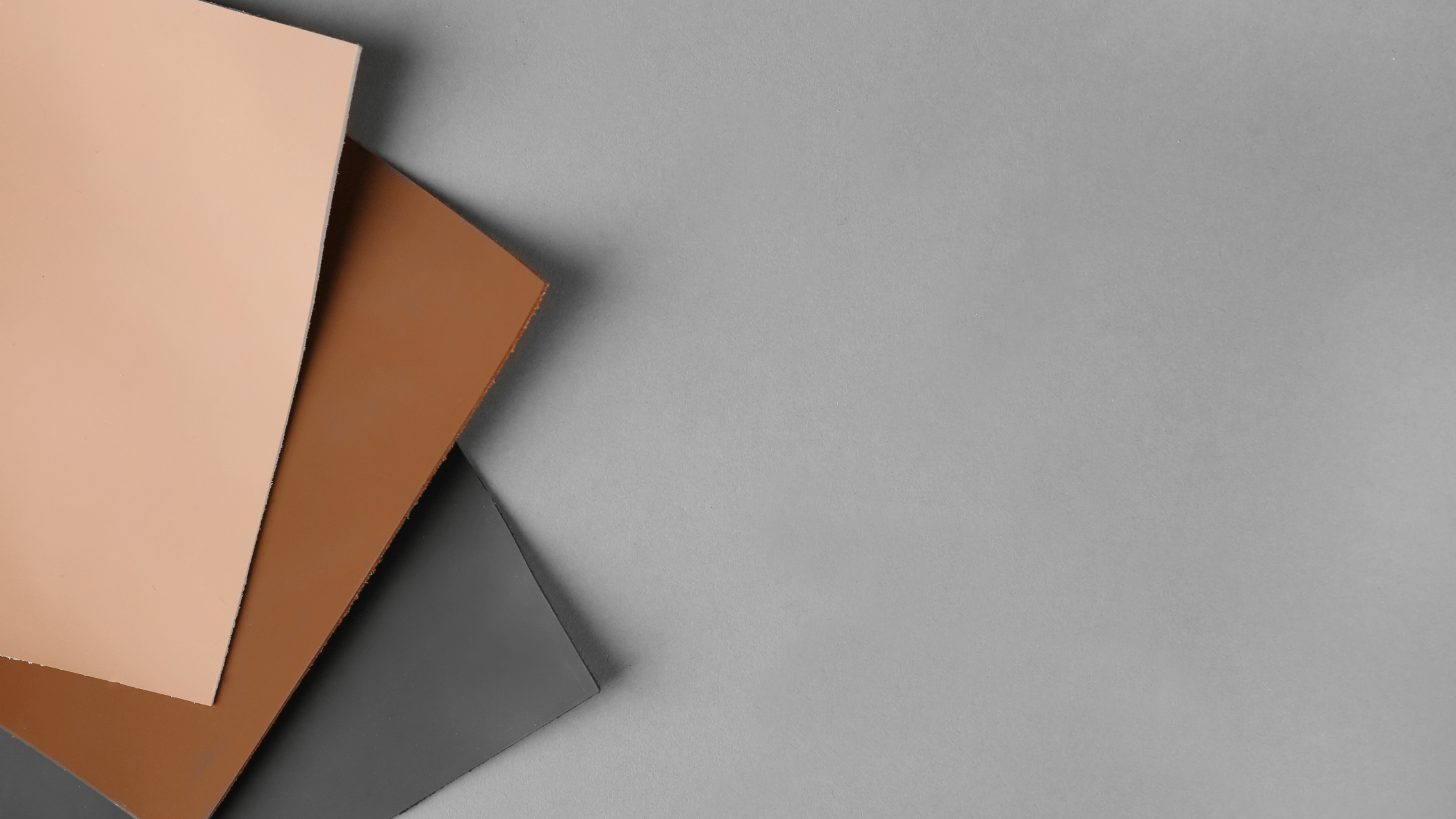 good design examples depicted by leather on gray background