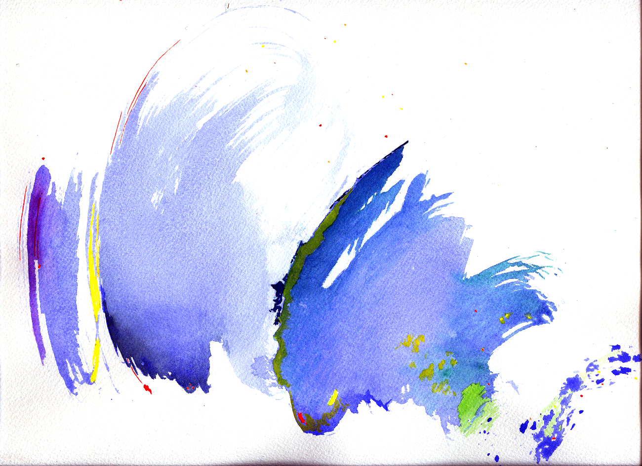 "Bruissement d'Ailes", aquarelle, (20x30) cm Visuel pour le Festival Franz Liszt, Munster, 2000, diffusion dans le magazine Diapason