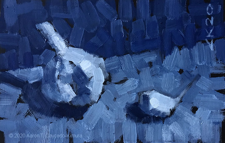 Garlic. Oil on sanded paper. 4" x 6". SOLD