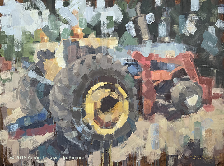 Wade's Tractor. Oil on Canvas. 36" x 48".
