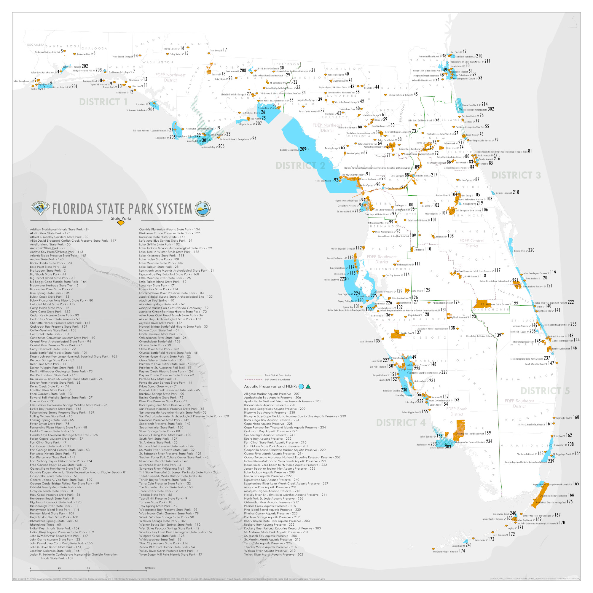 Florida State Parks Map FL State Park System Website 