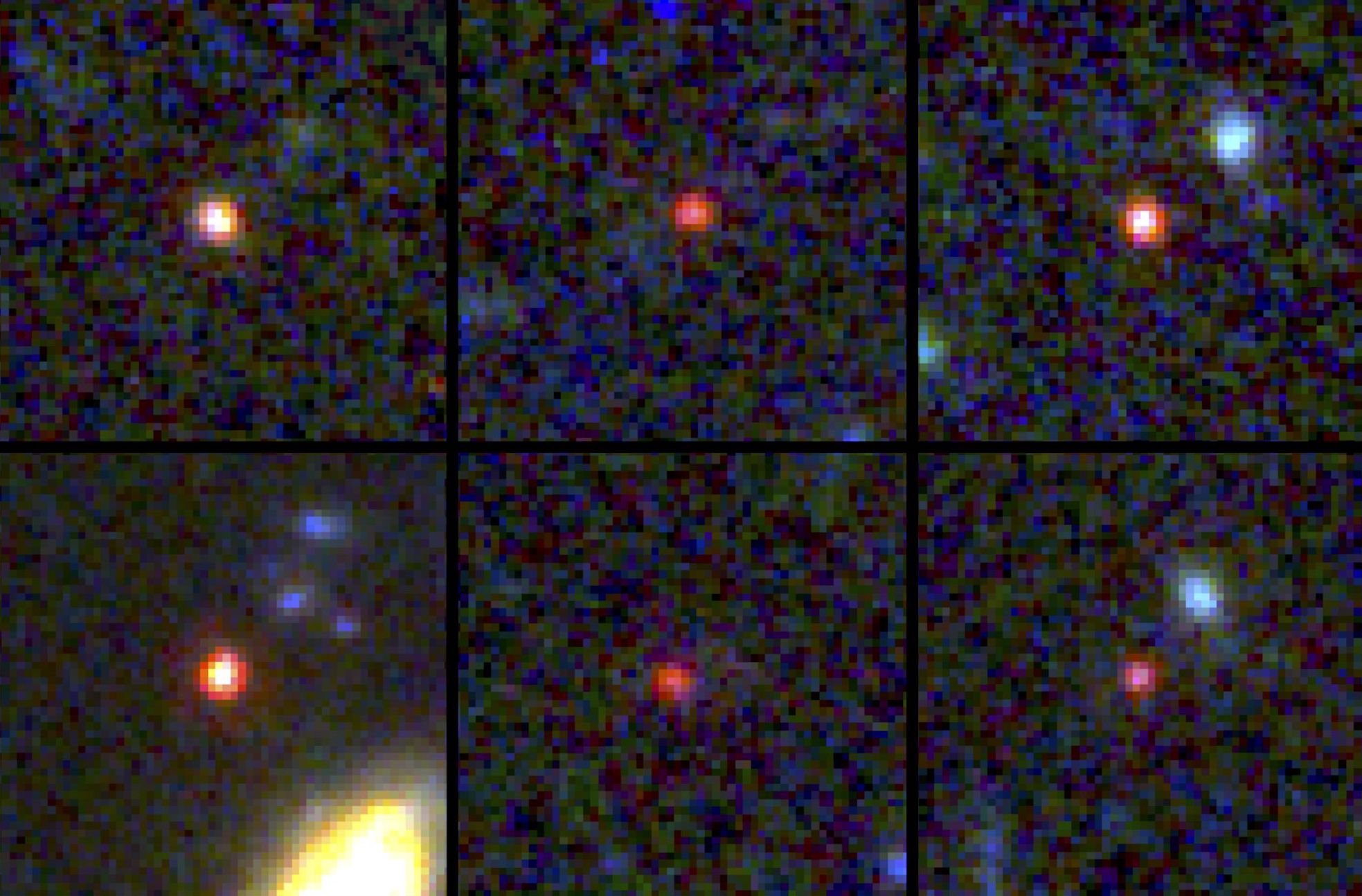 Distant little red dot hosts a huge (and growing) black hole