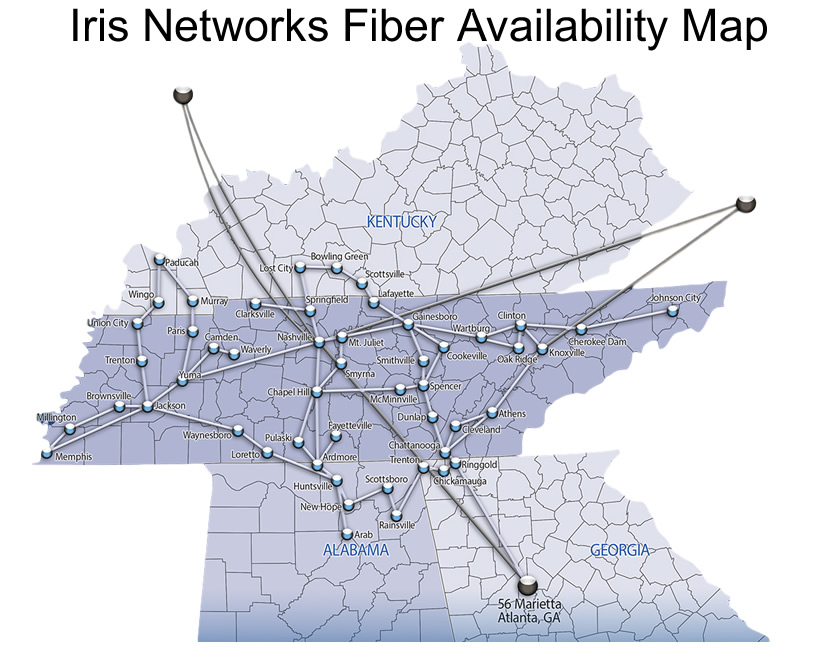 Upto 50 GBPS Fiber Internet Connection Prices And ISP Providers In USA Iris Fiber Map 
