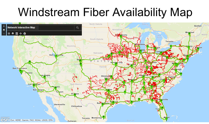 Upto 50 GBPS Fiber Internet Connection Prices And ISP Providers In USA Windstream Fiber Map 