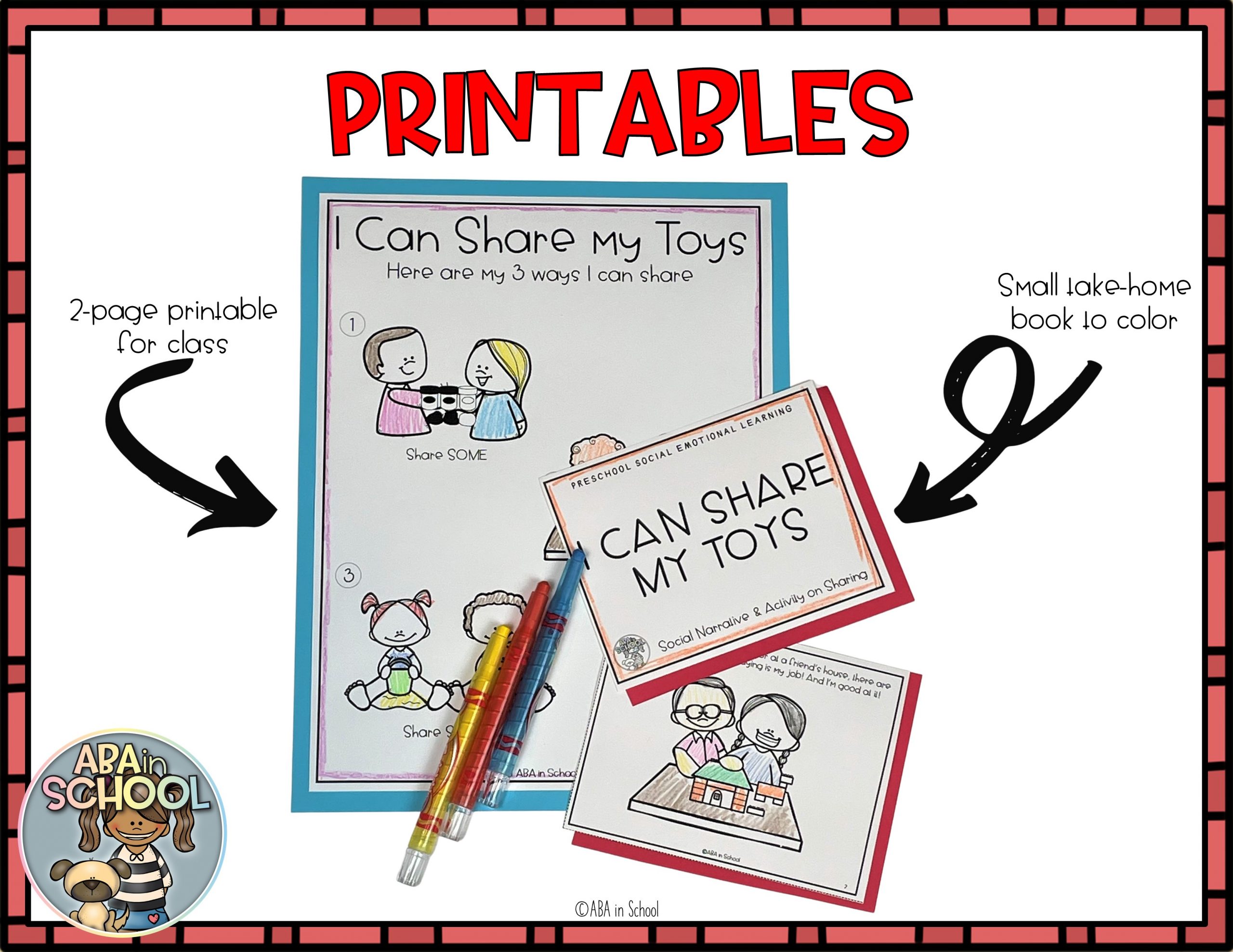 preschool sel share printables