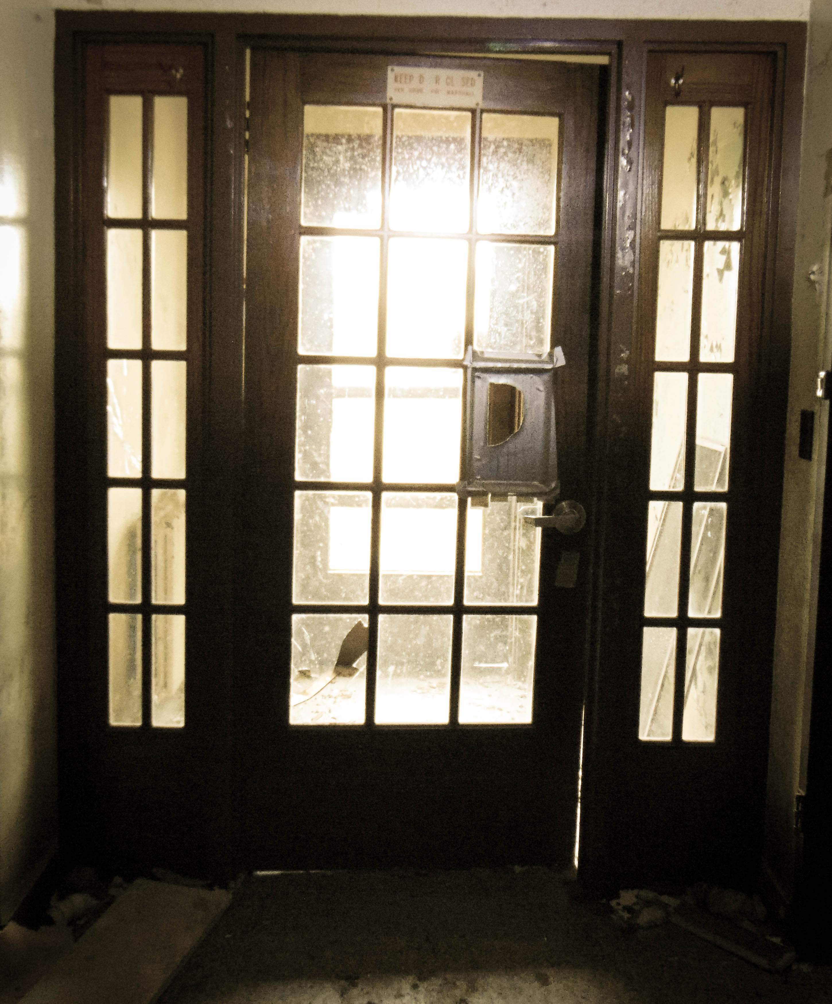 All buildings but one have been demolished. This was right before they were demolished.