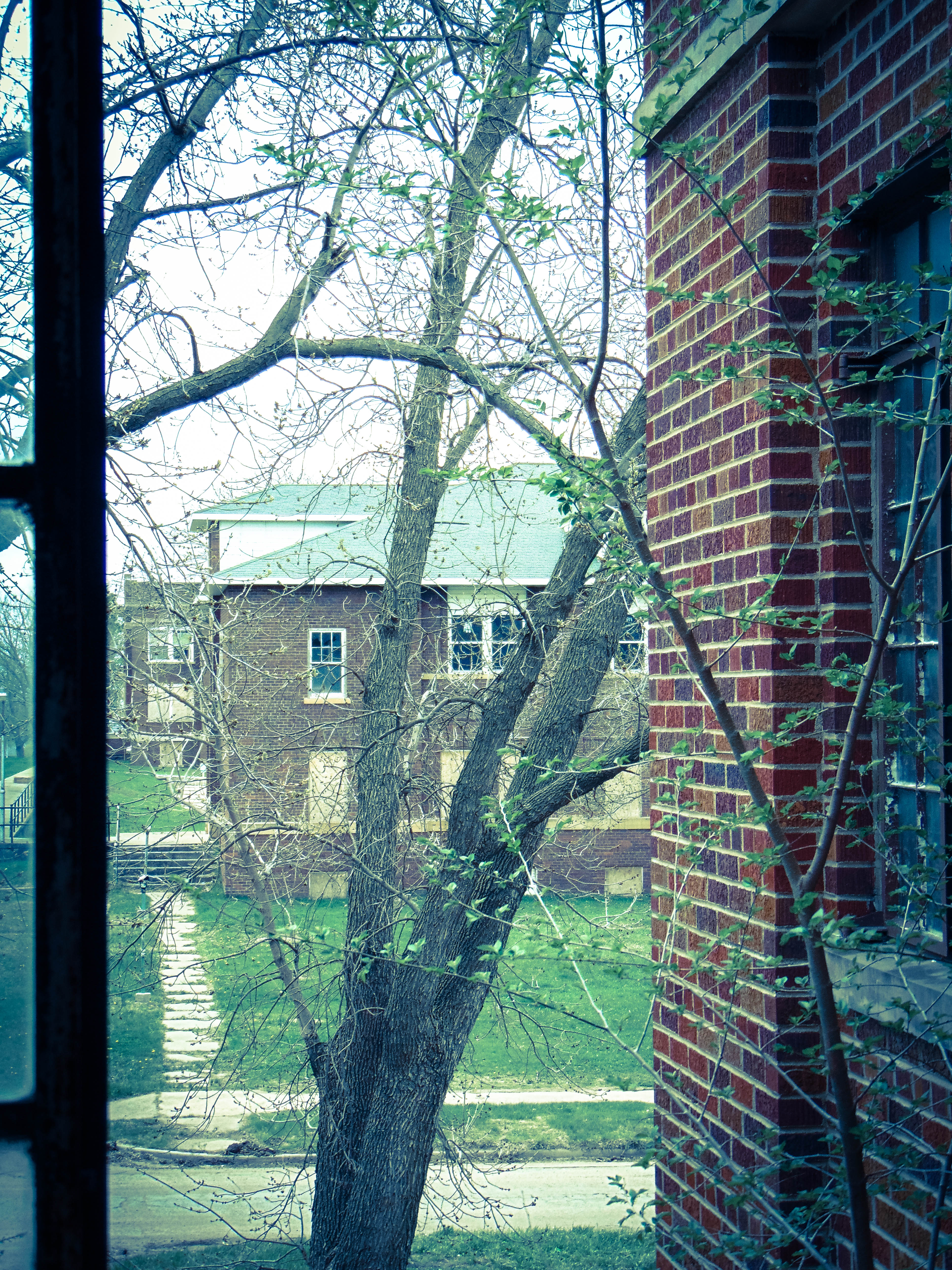 All buildings but one have been demolished. This was right before they were demolished.