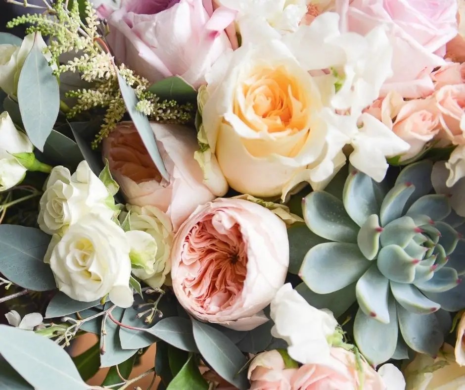 wedding bouquet of flowers for North Texas Wedding Venue, The Abbey Rose