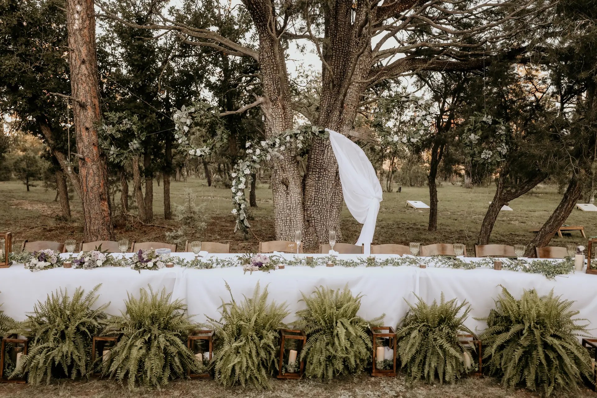 Wedding Reception in an Enchanted Forest Wedding Venue, The Abbey Rose