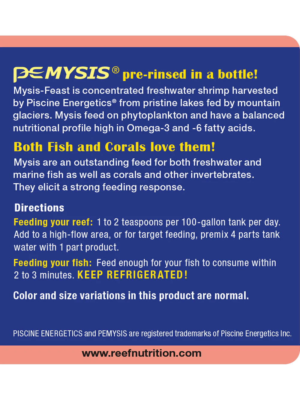 Reef Nutrition Mysis-Feast – 6oz – Abc Aqua + inc.