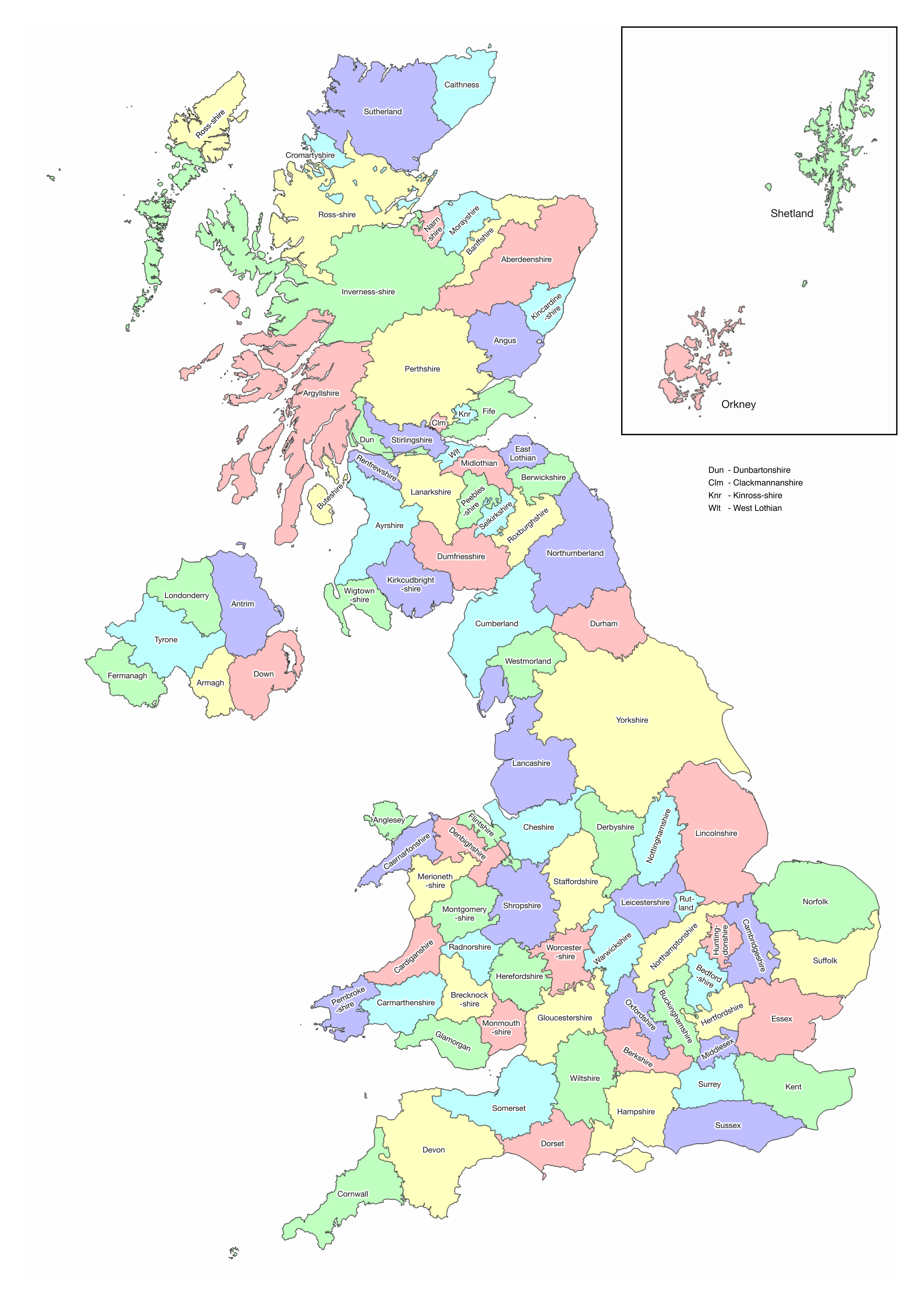 Map Of The Counties Association Of British Counties Counties 
