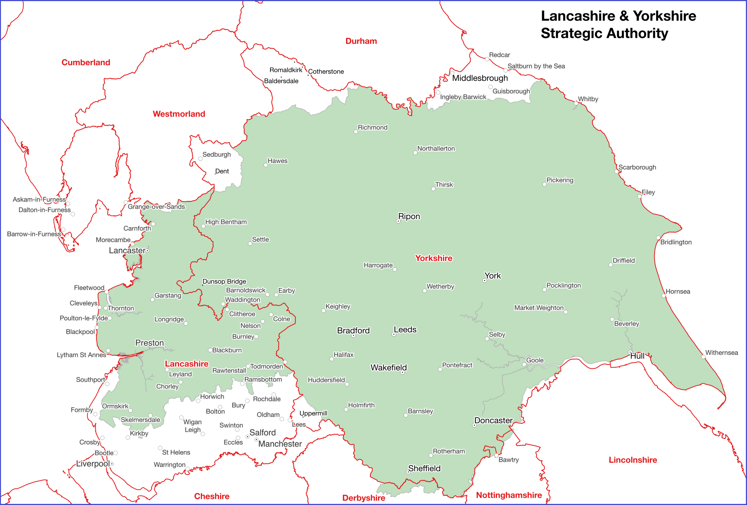 Government Announces New Lancashire And Yorkshire Strategic Authority LAY Map Scaled.