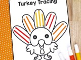 Free Thanksgiving Turkey Feather Tracing Worksheets Fun Kidtraces
