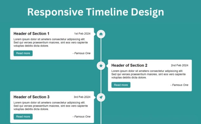 Responsive Vertical Timeline Design Using HTML And CSS