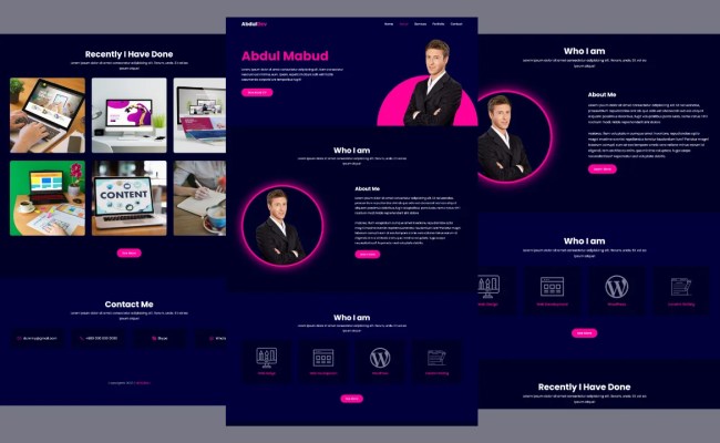 Responsive Portfolio Website With HTML, CSS, And JavaScript