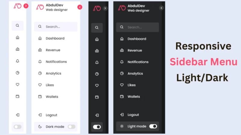 Responsive Sidebar Menu Using Html Css Js Code4education - High Quality 8K Landscape Patterns | Free Download