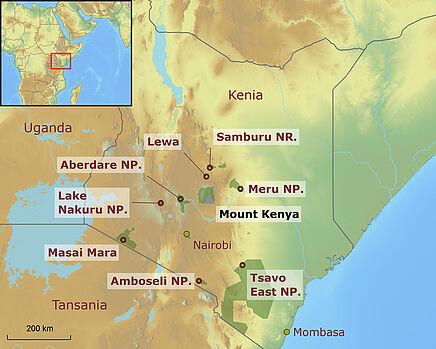 pics Kenia Karte Mit Nationalparks abendsonne afrika
