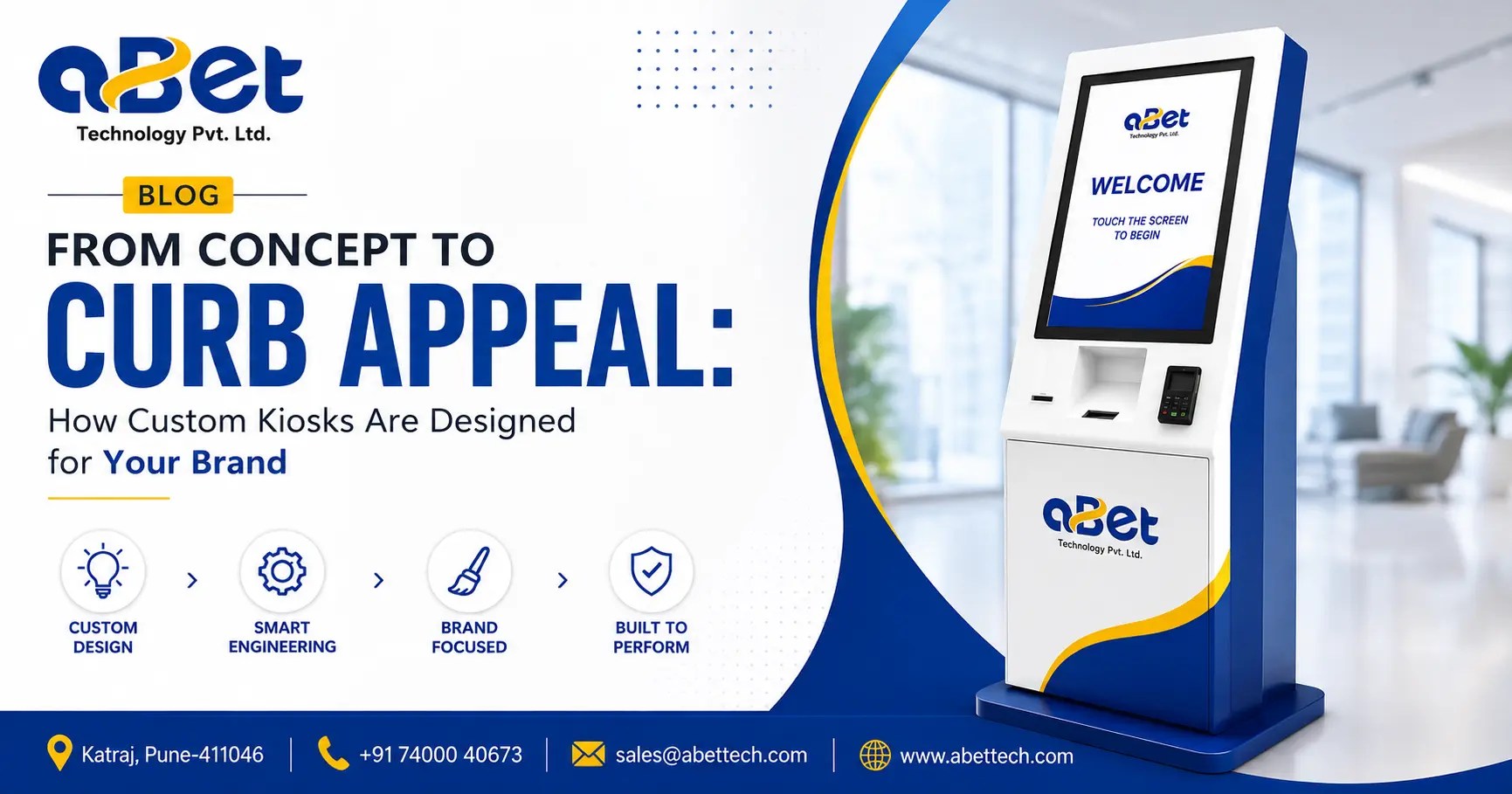 Custom kiosk design and manufacturing process for branded self-service solutions