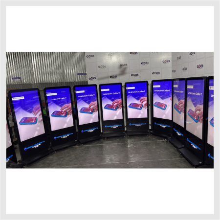 Nine digital signage kiosks delivered for a gym to display fitness content, promotions, and member information