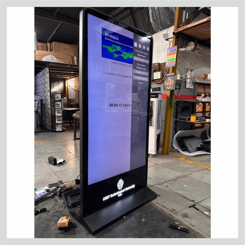 Digital signage display for advertisements, promotions, announcements, and engaging digital content.