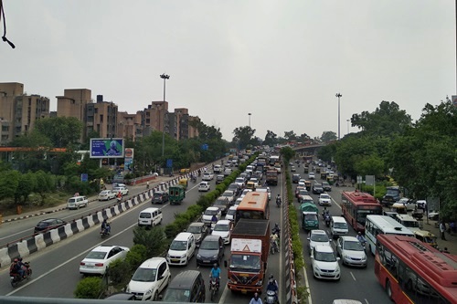 Busy roadside near our residence