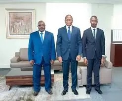 Résultat de recherche d'images pour "Le Ministre Bruno Nabagné KONE a échangé hier lundi, avec le Maire d'Anyama, M. Amidou"