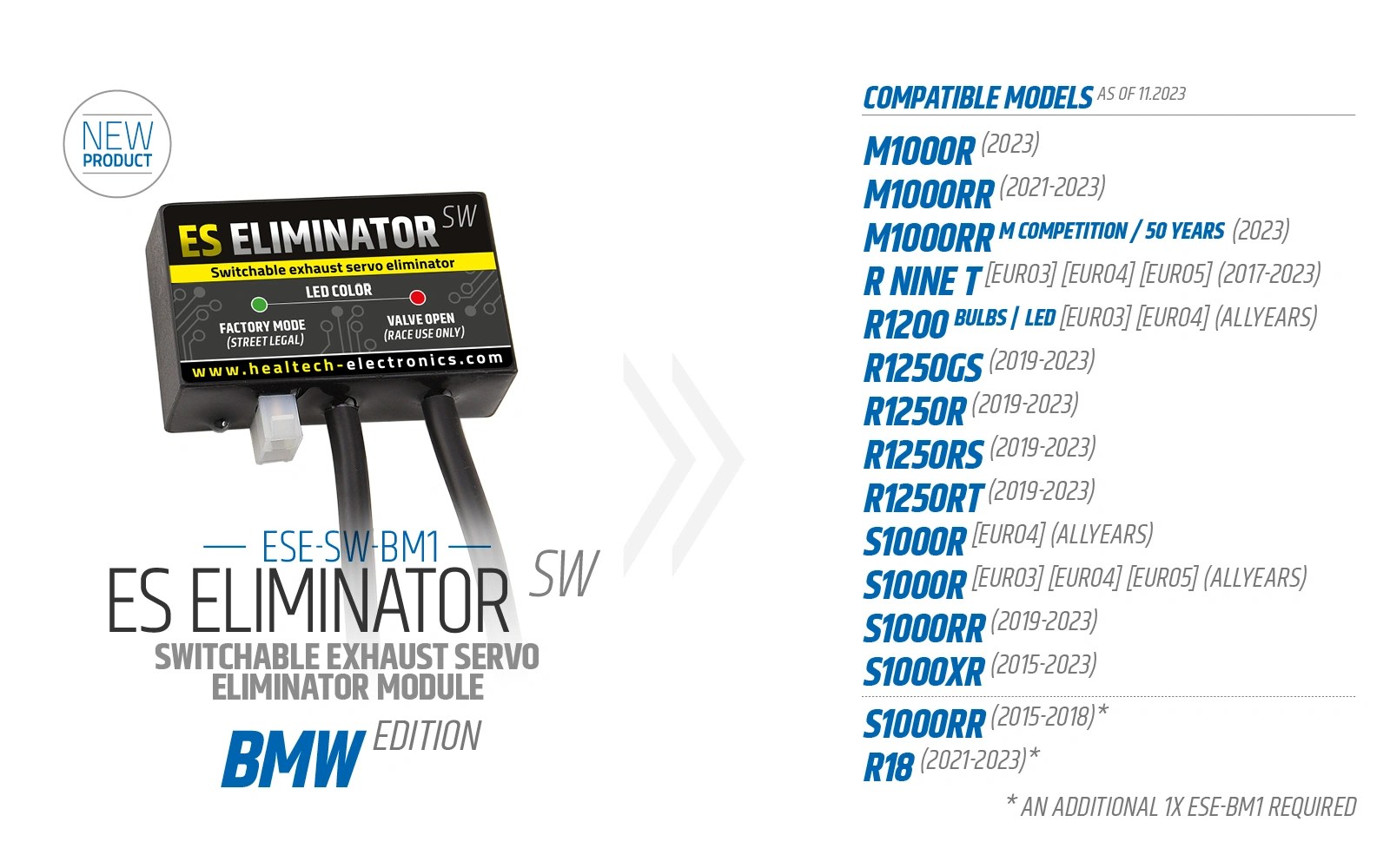 アクセサリー HEALTECH ESE-BM1 ES Eliminator S1000RR Healtech ESE-SW-BM1 ES Eliminator SW for BMW models