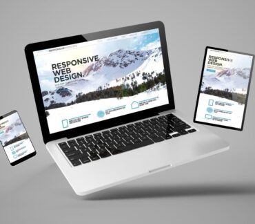 laptop with responsive design on screen