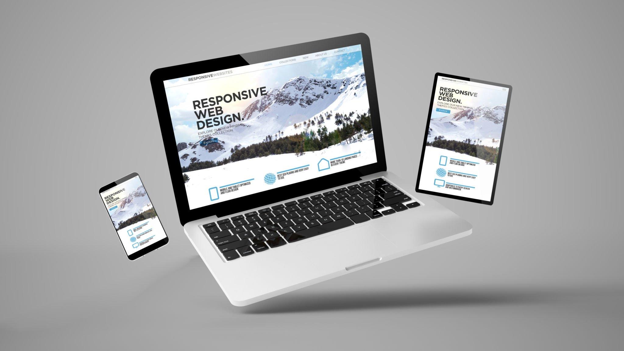 laptop with responsive design on screen