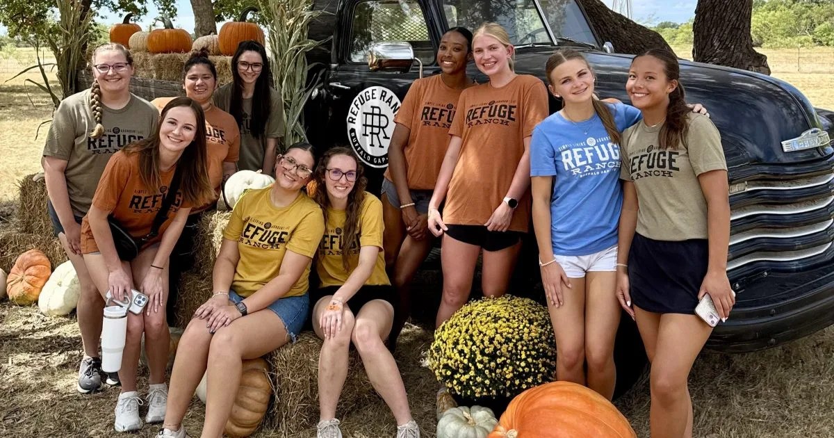 Visitors gathered at Refuge Ranch for a fall outing.