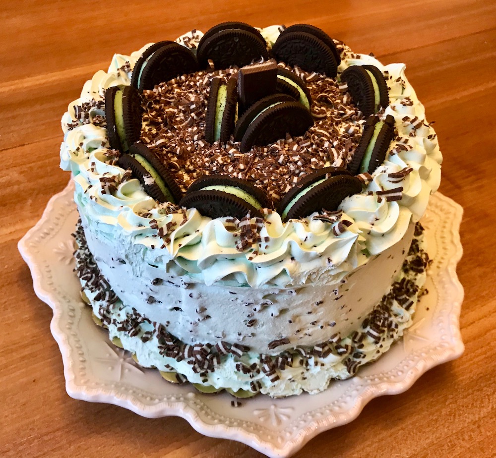 · sprinkle crushed mint oreos or chopped chocolate onto the buttercream and add next layer of . Fancy And Simple Mint Chocolate Chip Cake A Bird And A Bean