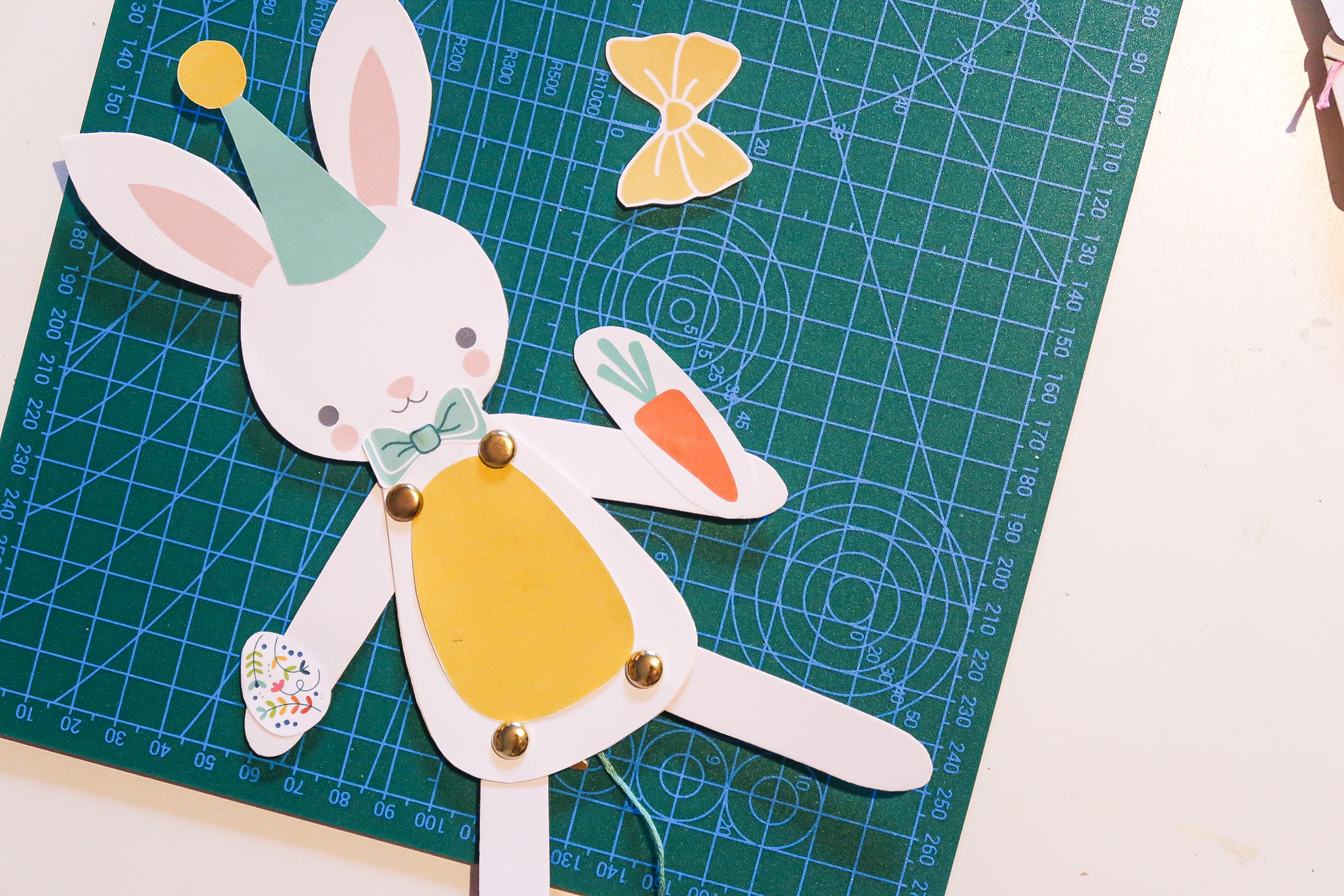 Articulated Jumping Bunny DIY Easter Craft Template