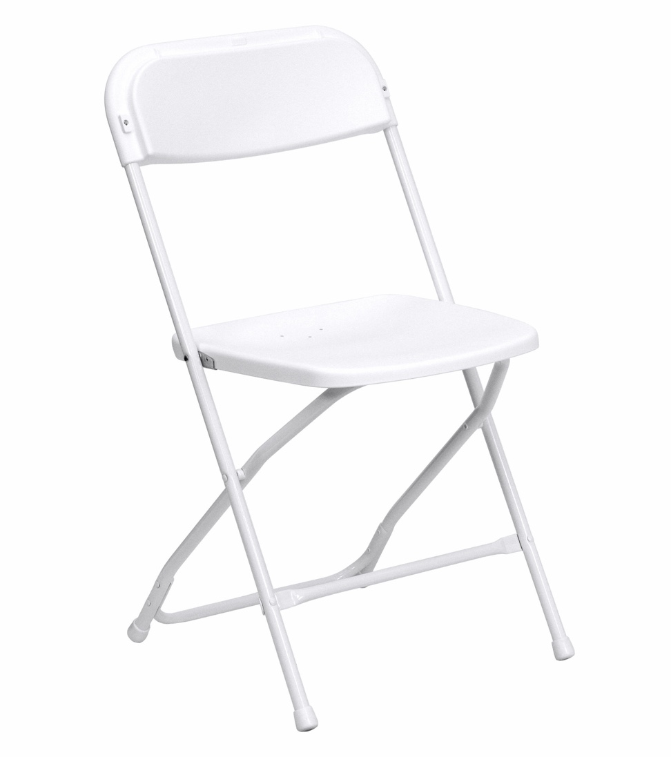 white metal chair