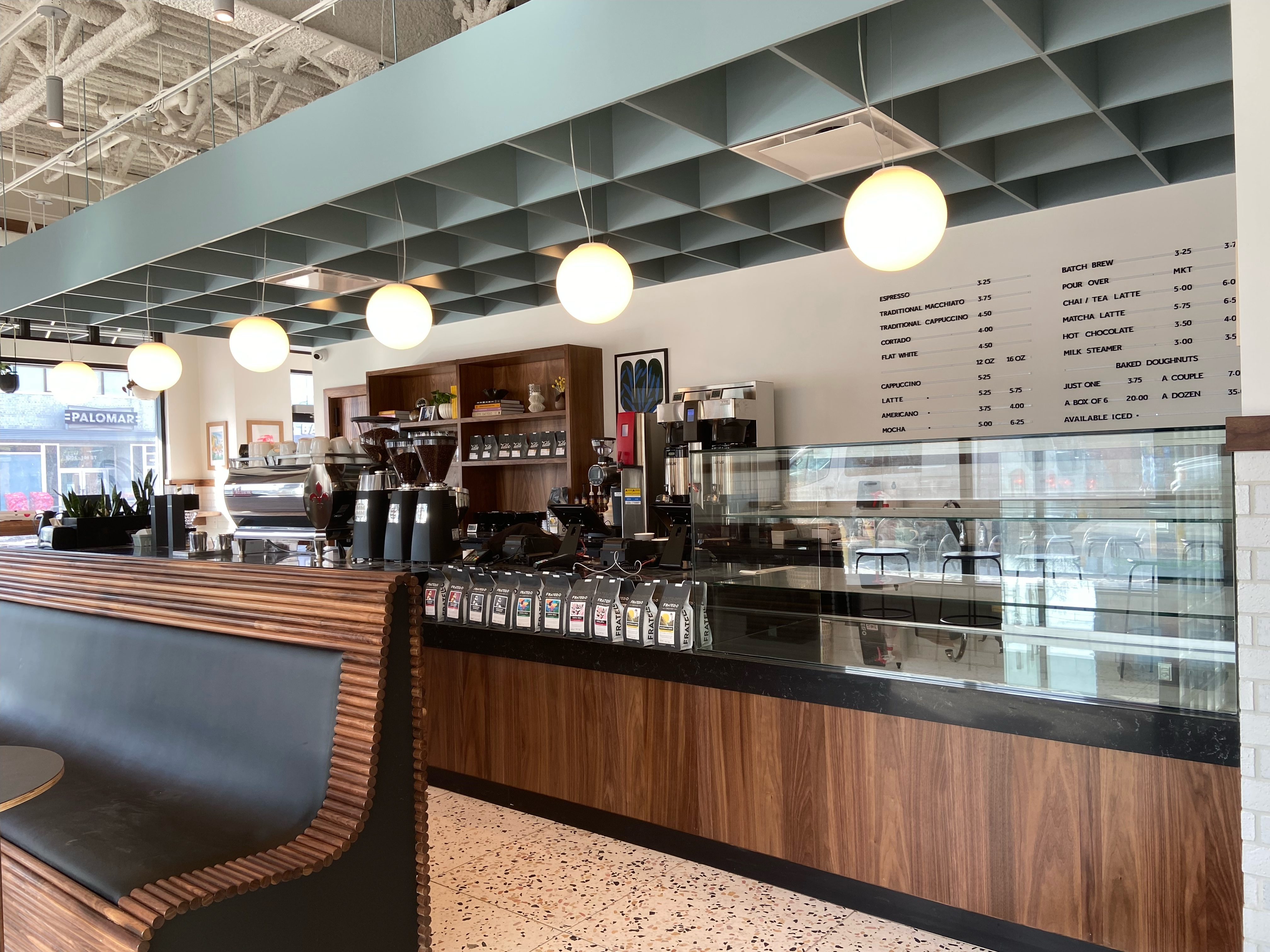 Custom café millwork at Pact Coffee Edmonton