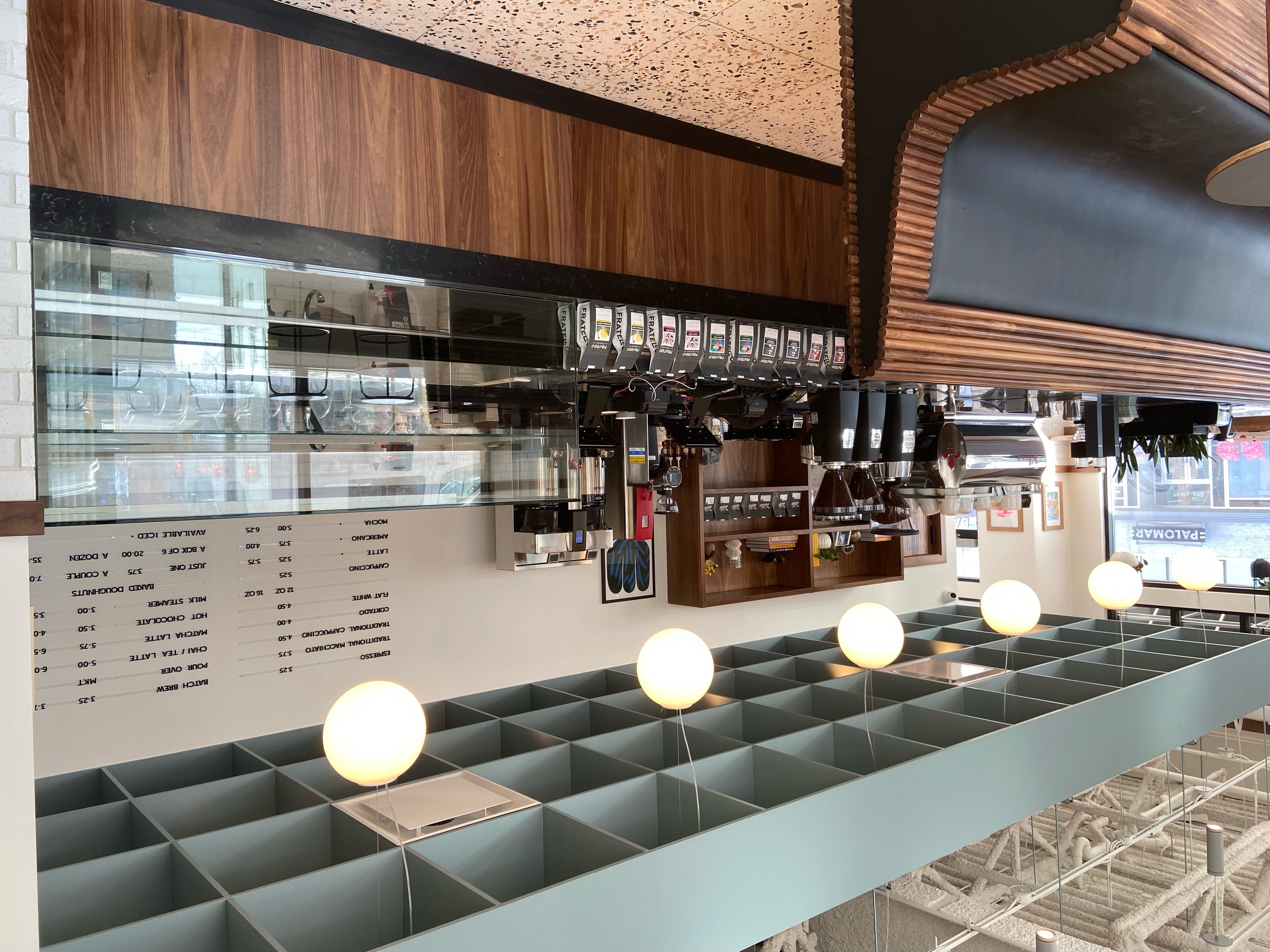 Pact Coffee custom millwork in Edmonton