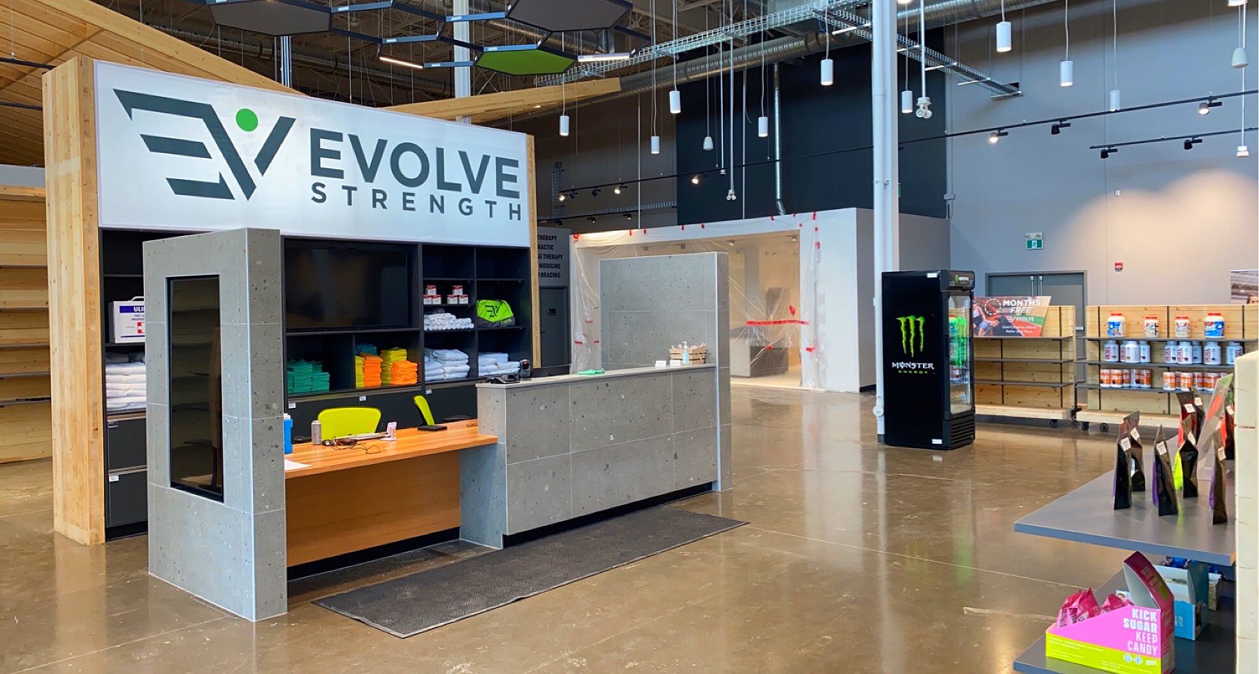 Evolve Strength Seton custom millwork in Calgary