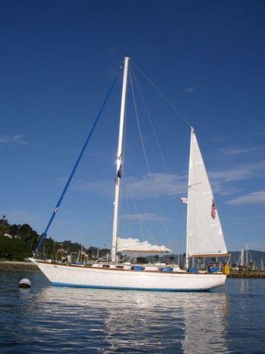 The mizzen flown as a riding sail