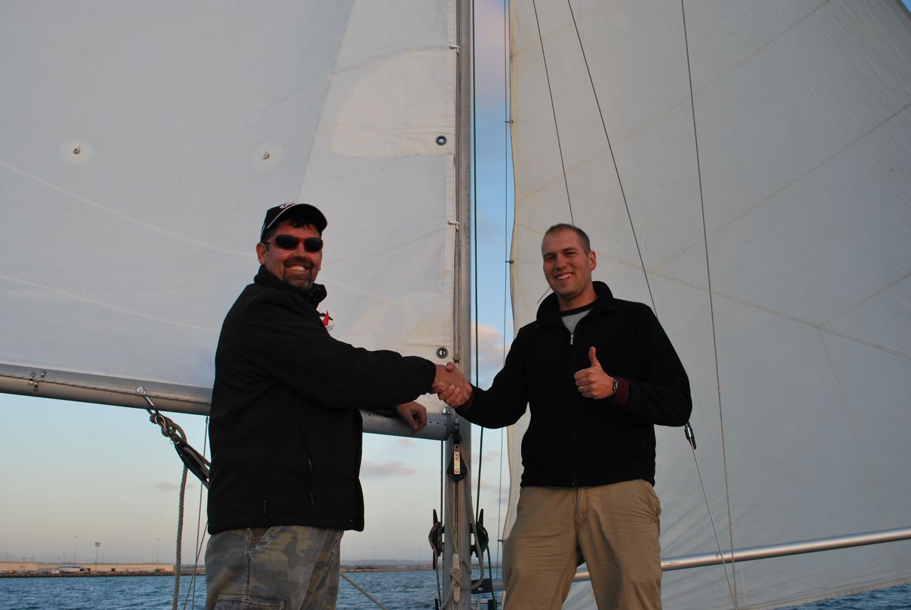 Airborne is sold! Warren on the left, me on the right.