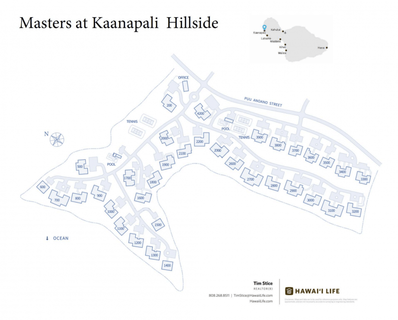 Masters At Kaanapali Information And Real Estate Insights Hawaii Masters Map 1 