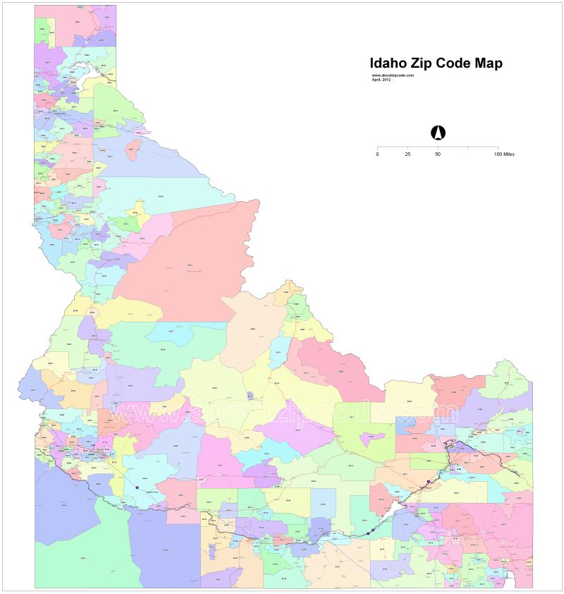 Idaho Laminated Zip Code Wall Map Ebay - Ocean Backgrounds - Classic HD Collection